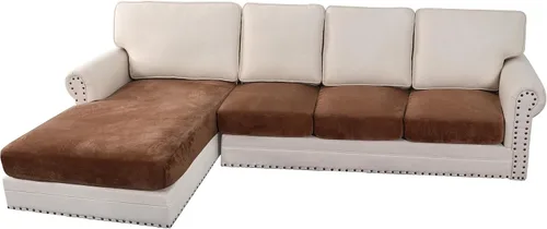 Vista 208 de H.VERSAILTEX Funda de cojín elástica de terciopelo para sofá, funda de cojín de felpa para cojines de silla, protector de muebles, cojín de asiento