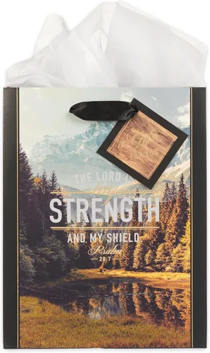 Vista 8 de Christian Art Gifts Bolsa de Regalo Retrato con Etiqueta y Juego de Papel de Seda para Mujeres: Quédate Quieta y Conoce - Salmo 46:10 Versículo