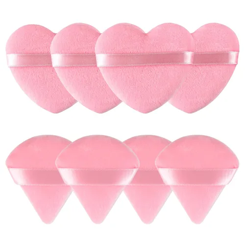Vista 31 de 12 piezas de polvo en forma de corazón, soplo cosmético para cara, lavable, reutilizable, suave, esponja en polvo, esponja de maquillaje