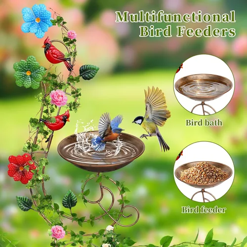 Vista 3 de YADOOLIFE Bañera para pájaros de 57 pulgadas con enrejado de jardín para plantas trepadoras al aire libre, pequeños enrejados decorativos de metal