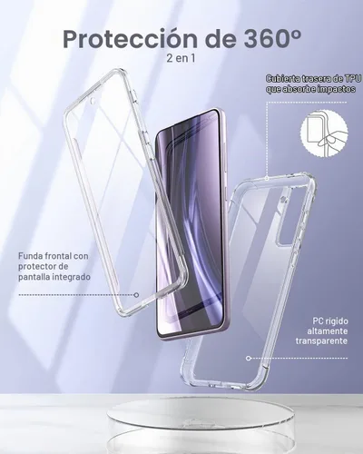 Vista 2 de SURITCH Funda transparente para Samsung Galaxy S21 FE de 6.4 pulgadas (solamente), [protector de pantalla integrado] carcasa rígida protectora