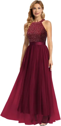 Vista 3 de Dressystar - Vestido formal largo para mujeres, vestido de gasa de encaje, vestido de novia para fiesta