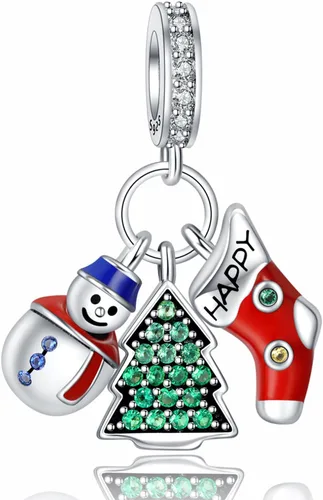Vista 24 de Annmors S925 Silver Christmas Charms for Women Pandora Moments Bracelet Venado de Navidad