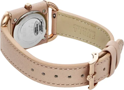 Vista 5 de Furla FURLA ARCO Reloj de pulsera cuadrado, rosa de seguridad, Beige, Minimalista