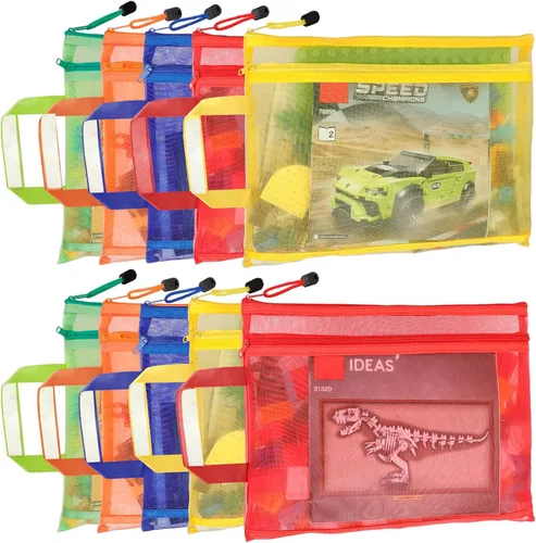 Vista 9 de 4 bolsas plegables de almacenamiento de juguetes, bolsas de conchas marinas de gran capacidad para la playa, bolsa de almacenamiento portátil