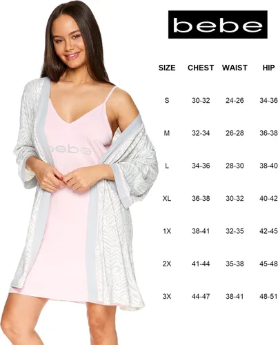 Vista 7 de bebe Conjunto de pijama de camisón y bata corta para mujer, pijamas a juego para mujer