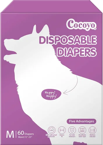 Vista 9 de COCOYO Pañales desechables para perra de tamaño XS, 84 unidades, súper absorbentes, transpirables, con indicador de humedad
