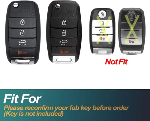 Vista 2 de FEYOUN - Funda de poliuretano termoplástico con 4 botones inteligentes para la llave a control remoto del automóvil; funda compatible