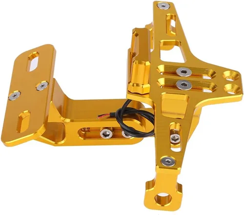 Vista 5 de Y-AMAHA BWS R25 R3 MT03 MSX - Soporte universal para placa de matrícula de motocicleta, marco de matrícula ajustable de aluminio con luz LED