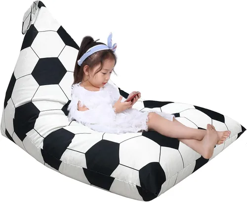 Vista 13 de Jorbest Puf de almacenamiento de animales de peluche para niños y adultos, puf de animales de peluche, asiento de lona de alta calidad, solo funda