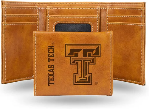 Vista 9 de Rico Industries NCAA Texas Tech Red Raiders - Carteras grabadas con láser, Negro -, Classic