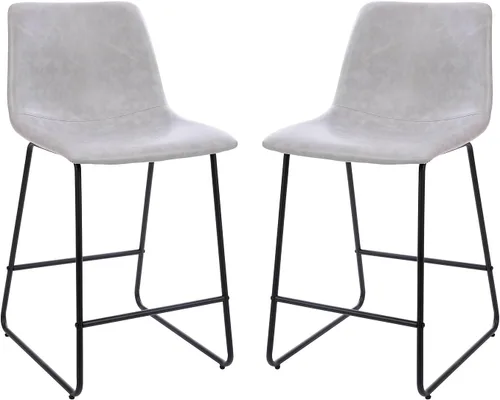 Vista 11 de Flash Furniture Reagan - Taburetes de bar LeatherSoft de 30 pulgadas con reposapiés, taburetes de barra de estilo moderno de mediados de siglo