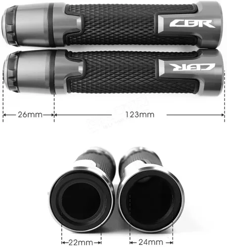Vista 3 de Universal 7/8 '' 0.866 in motocicleta Powersports manillar Grips con extremo de barra para Honda CBR600RR F2 F3 F4 F4i CBR650R 400 600 1000RR 250R