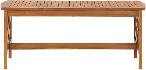 Vista 3 de Brown Solid Acacia Wood Coffee Table, 19.7x40.2x16.9 inch Rectangular Living Room Table, Oiled Finish Rustic Design, Indoor Outdoor Mesa de Centro