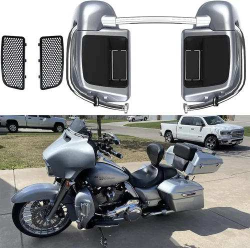 Vista 27 de Kits de calentadores de piernas con ventilación y combinación de color con guantera para Harley Davidson Touring Street Road King Glide FLTR 2014