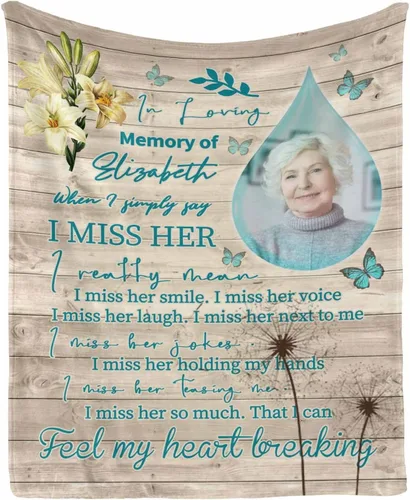 Vista 11 de Manta de memoria amorosa personalizada, no Longer be My Side but Forever in My Heart