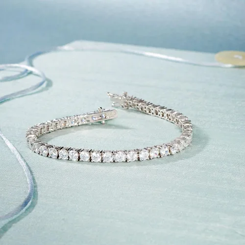 Vista 4 de Ross-Simons 10.00 ct. t.w. CZ Tennis Bracelet in Sterling Silver