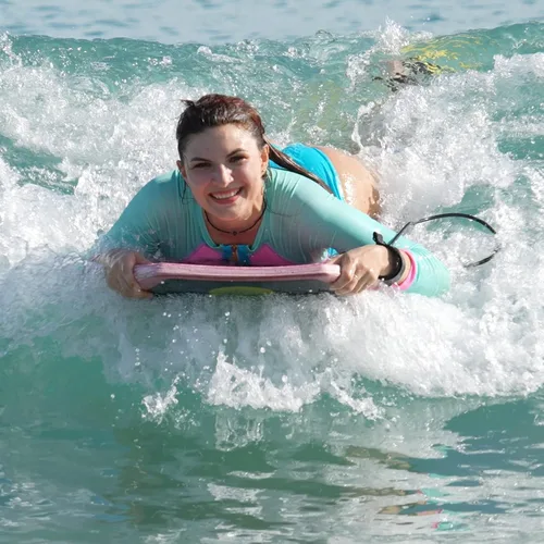 Vista 6 de ATUNAS Tablas de cuerpo, 33 a 43 pulgadas, bodyboard para playa con correa de muñeca, espuma sólida de PE/EVA impermeable de celda cerrada, surf