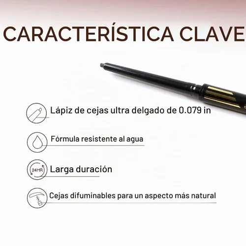 Vista 7 de EBIN NEW YORK Micro Lápiz de cejas negro natural Punta ultrafina para trazos precisos similares al cabello Define las cejas Cepillo suave