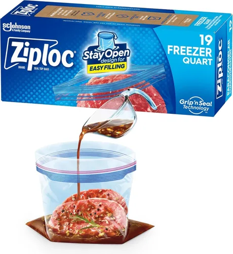 Vista 6 de Ziploc Bolsas para congelador, cuarto de galón, 19