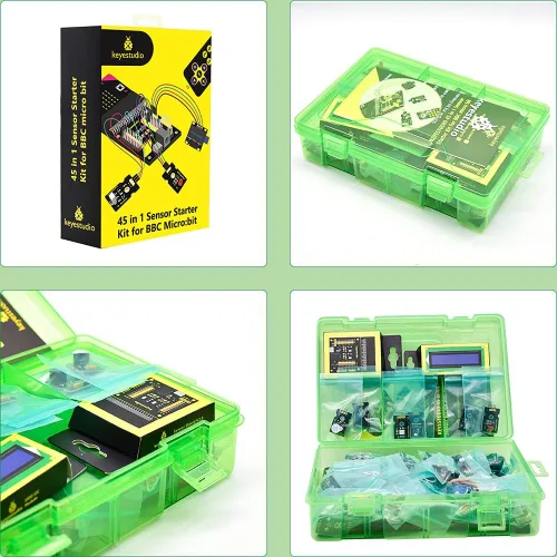 Vista 6 de KEYESTUDIO - Kit de inicio de 45 sensores para BBC Microbit V2.2 V2 V1.5 Sensor Breakout Board, i2c LCD, 5v Relay with Tutorials 57 Courses Coding