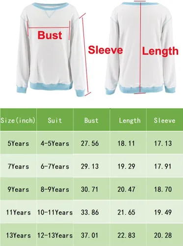 Vista 6 de Bingerlily Sudadera casual de manga larga para niñas, cuello redondo, lindo suéter de ajuste relajado