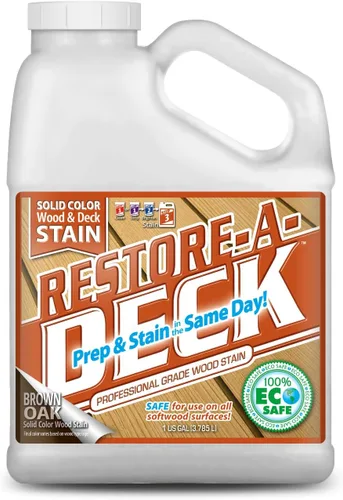 Vista 6 de Restore-A-Deck - Tinte de color sólido para cubiertas y madera exterior (1 galón, gris pardo desierto)
