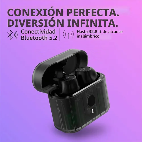 Vista 3 de HyperX Cirro Buds Pro - Auriculares inalámbricos verdaderos, cancelación activa de ruido, ANC, modo de sonido ambiental, baja latencia, Bluetooth
