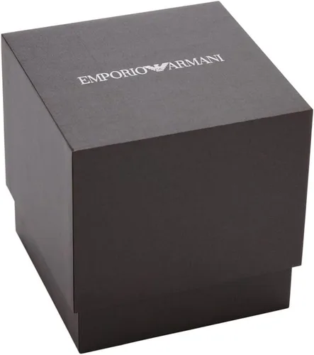 Vista 4 de Emporio Armani Men's Three-Hand Date Black Leather Watch