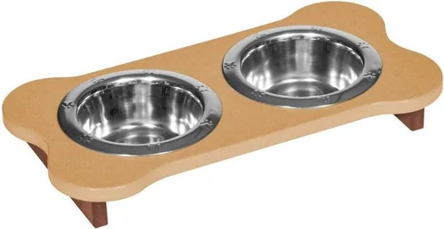 Vista 158 de Poly Lumber - Comedero doble de hueso mediano de 2 cuartos de galón, color negro