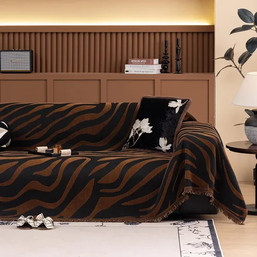 Vista 48 de VClife Funda para silla con acento azteca bohemio de 59 x 71 pulgadas, funda reversible y lavable de felpilla para sillón, color marrón castaño