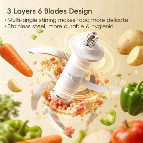 Vista 10 de Fabricante de Alimentos para Bebés, Juego Pequeño de Procesador de Alimentos para Bebés, Fruta, Verdura, Carne, Fabricante de Alimentos para Bebés
