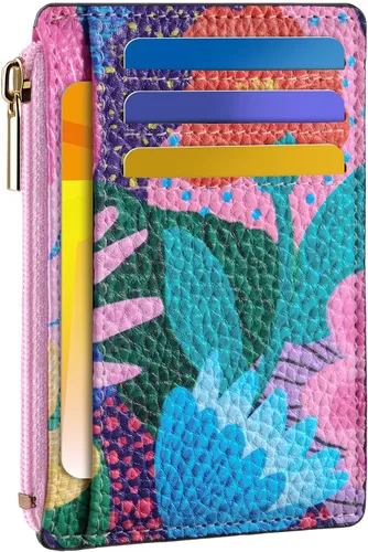 Vista 35 de Tipmile Cartera para tarjetas de crédito para mujer, pequeña funda delgada Muerciélagos
