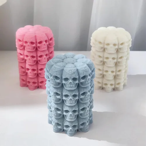 Vista 5 de Molde de vela de Halloween para hacer velas, molde de silicona 3D para fundición de resina, bricolaje yeso, arcilla polimérica, decoración del hogar