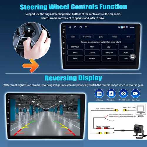 Vista 7 de SIXTOP 4G+64G Android Car Stereo para Hyundai Grand I10 2013-2018 Carplay inalámbrico Android Auto 9 pulgadas pantalla táctil 1280 * 720 Bluetooth