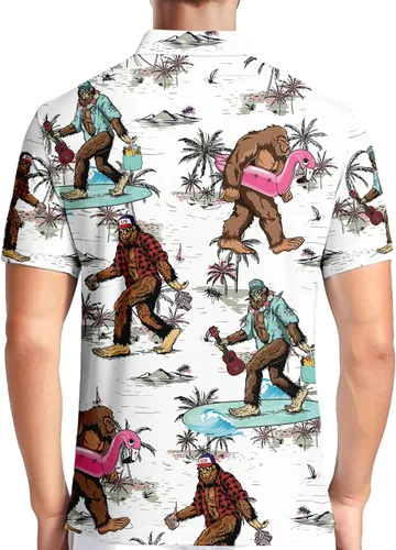 Vista 2 de HIVICHI Divertidas camisas de golf para hombre, diseño de estampado loco, colorido, salvaje, novedoso, que absorbe la humedad, polo para hombre