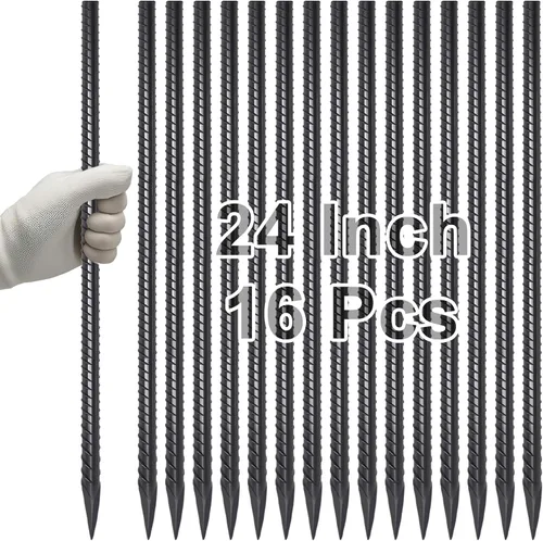 Vista 19 de VVOKGO Estacas de refuerzo de 12 pulgadas de metal con puntas en espiral para asfalto (16 piezas), anclajes galvanizados de 1/2 pulgada de diámetro