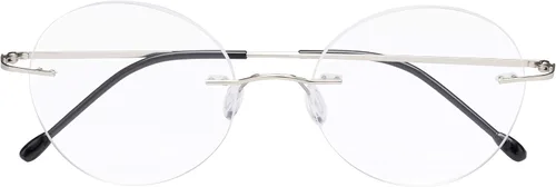 Vista 10 de CessBlu Gafas de lectura sin montura redondas para hombres y mujeres, Negro