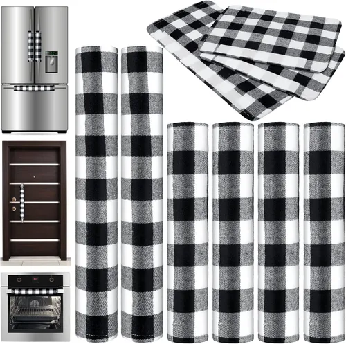 Vista 11 de Boao 6 piezas de cubiertas para manijas de puerta de refrigerador de Navidad, cubiertas gruesas de cuadros para gabinetes, cubiertas protectoras