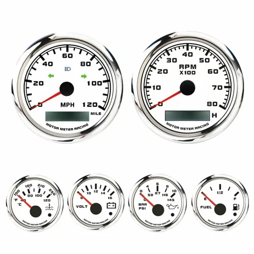 Vista 18 de MOTOR METER RACING - Juego de medidores para motores clásicos (juego de 6 medidores)
