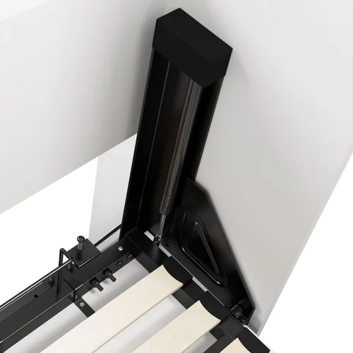Vista 8 de Bestar Pur Queen Murphy - Mueble de cama y estantería con cajones, cama de pared de 90 pulgadas que ahorra espacio