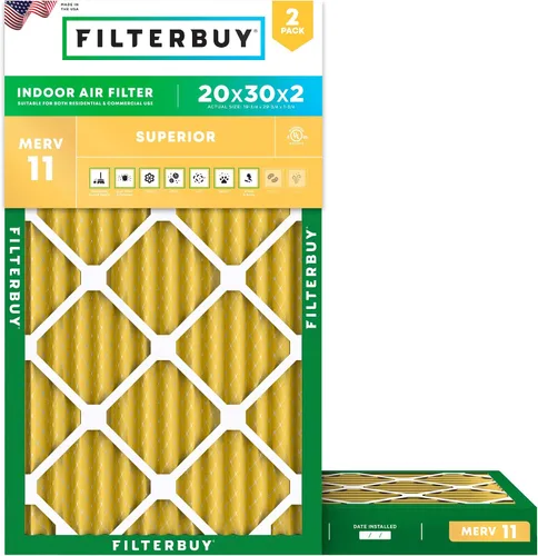 Vista 28 de Filterbuy Filtro de aire MERV 11 de 8 x 14 x 1 pulgadas para defensa de mascotas y alergias (paquete de 2), filtros electrostáticos plisados