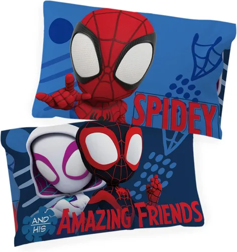 Vista 5 de Marvel Spidey Amazing Friends Superhero - Funda de almohada para niños, color azul Azul - Spiderman