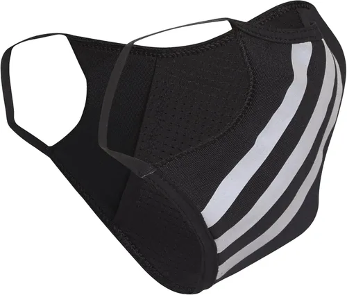 Vista 6 de adidas Originals - Cubrebocas deportivo de 3 rayas para hombre, paquete de 3, color negro (mediano)
