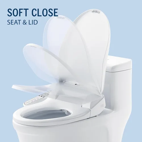 Vista 7 de Lotus Hygiene Systems ATS-500. Asiento para inodoro con tapa inteligente, climatizada con temperatura regulable. Color blanco.