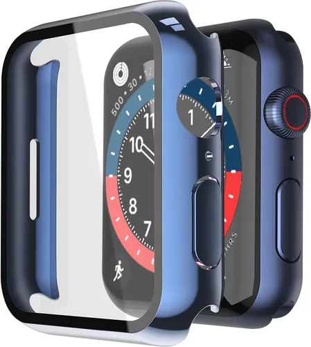 Vista 50 de Misxi Juego de 2 Fundas de Vidrio Templado Compatibles con Apple Watch Series 3 y Series 2 de 1.496 Pulgadas, Protector de Pantalla de Policarbonato