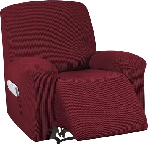 Vista 24 de Turquoize Funda elástica para silla reclinable, funda para sofá reclinable, funda de sofá de 1 pieza con bolsillo lateral, funda protectora