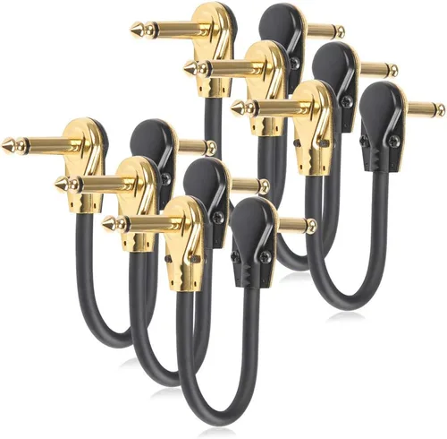 Vista 9 de TIMESETL Paquete de 3 cables de conexión de guitarra de 12 pulgadas, ultra silenciosos, con efecto de instrumento, cables de parche de pedal de 1/4