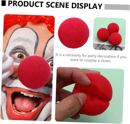 Vista 3 de ABOOFAN 10 piezas de esponja de nariz de payaso de Navidad, accesorios de circo de nariz roja, accesorios de payaso, accesorios rojos, decoración