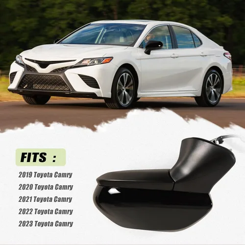 Vista 5 de Espejo lateral izquierdo del conductor Compatible con Toyota Camry 2018-2024 con vidrio eléctrico sin calefacción sin señales de giro sin punto Negro